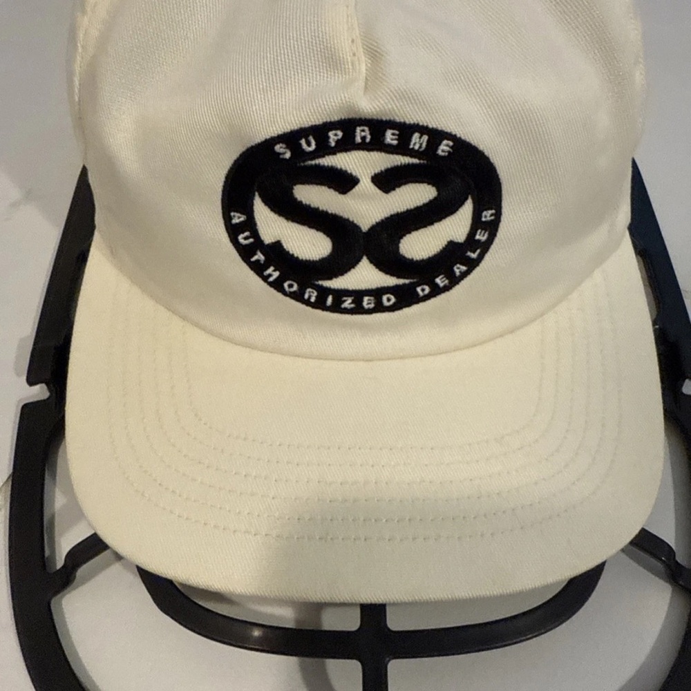 Supreme Off-White Cap with Black Logo